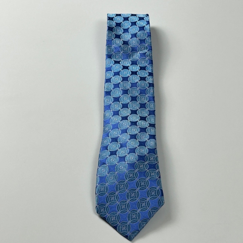 Alan‎ Flusser Geometric Medallion Blue Silk Tie China